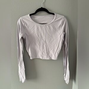 Lululemon Women's Long Sleeve Lavender Crop Top